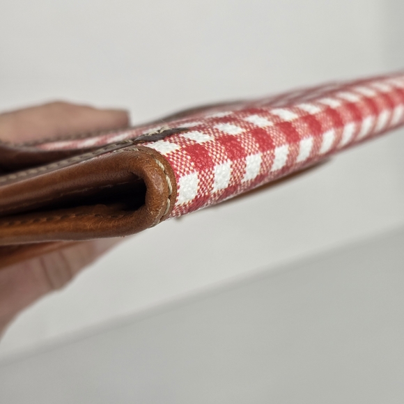 Rare Dooney & Bourke RedGingham Continental Clutch Wallet Coated Canvas - Picture 6 of 16
